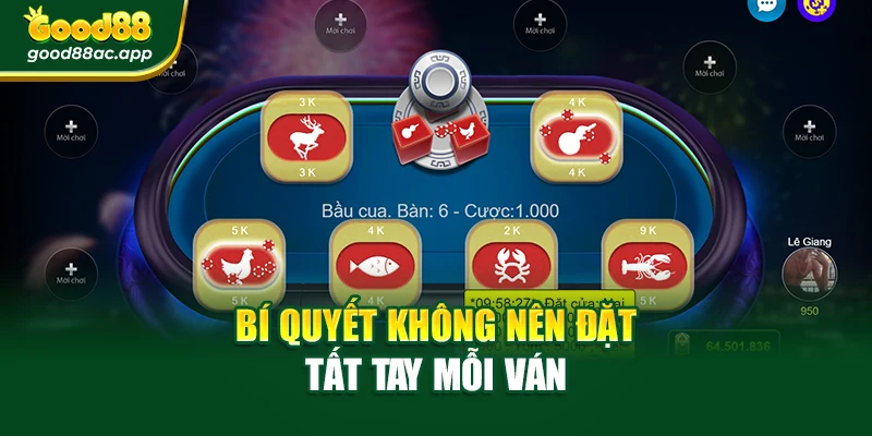 Bí quyết không nên đặt tất tay mỗi ván