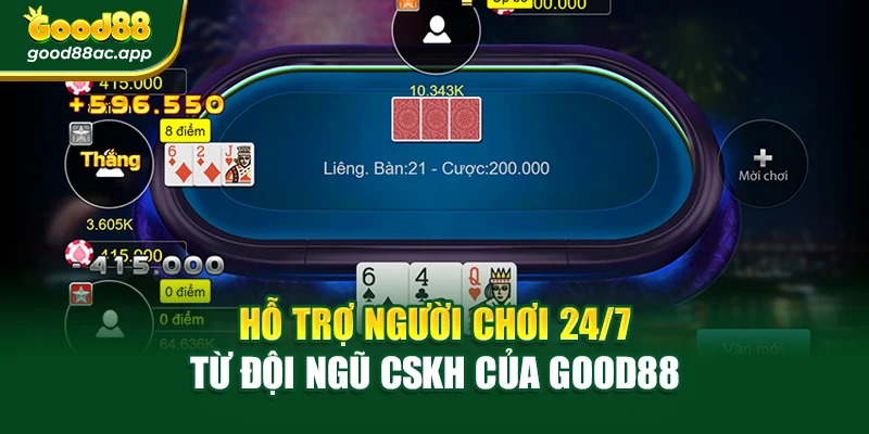 Hỗ trợ người chơi 24/7 từ đội ngũ CSKH của Good88